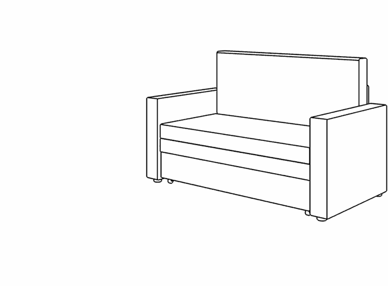 Диван прямой выкатной Найс (120) ТД 297