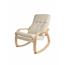 Современное кресло-качалка Сайма 412 экокожа цвет бежевый