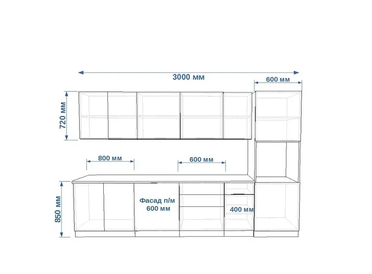 Кухонный гарнитур Тальк-6 (3000 мм)